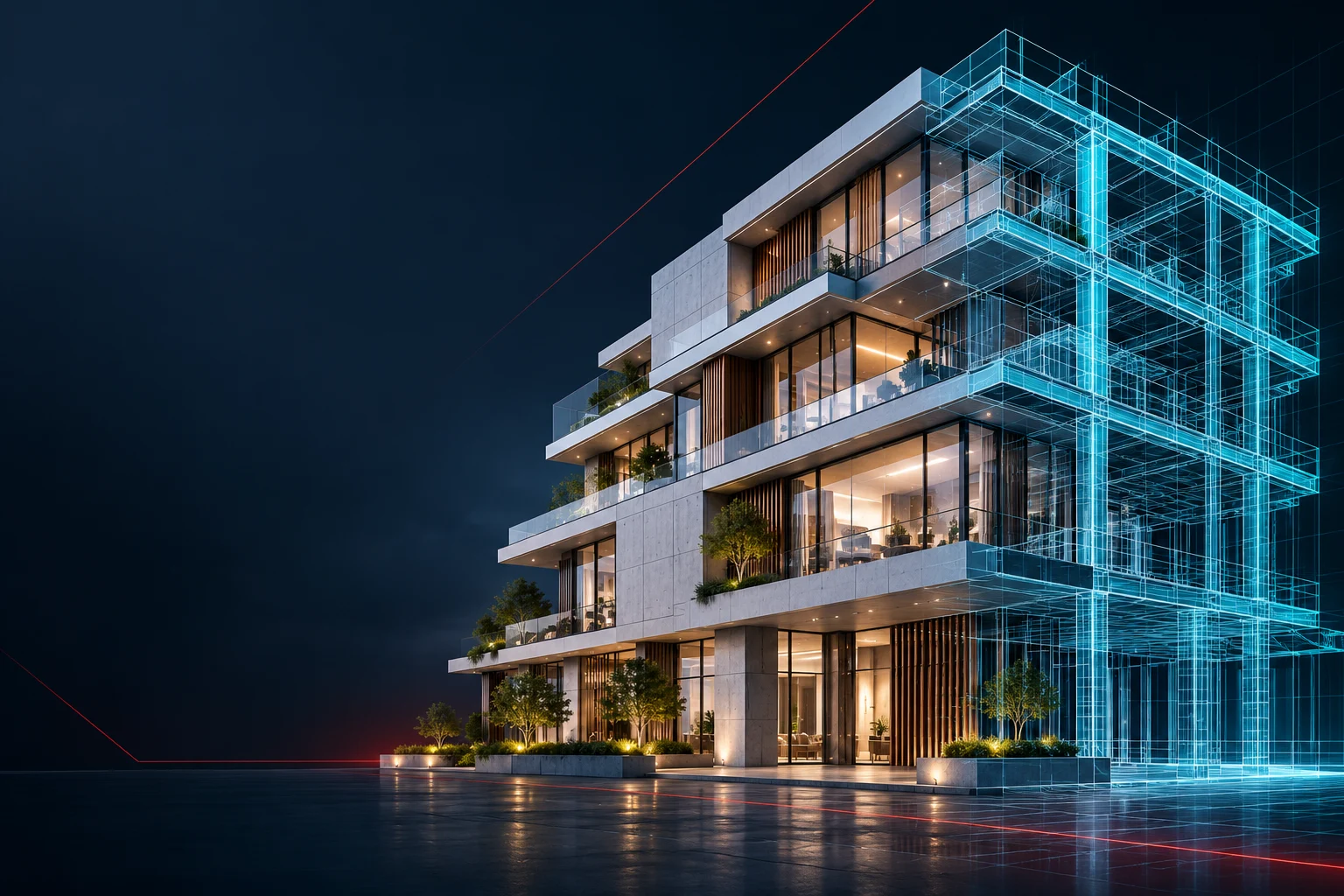 Yapı tasarımı ile taşıyıcı sistem modelini birleştiren temsili görselleştirme
